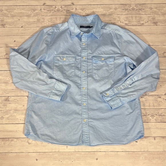 Vineyard Vines Mens Blue Cotton Button Down Shirt Long Sleeve Casual - Picture 1 of 15